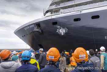 Cunard cruise ship Queen Anne sets sail for her home port Southampton