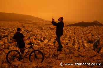 Athens turns orange with dust clouds from North Africa
