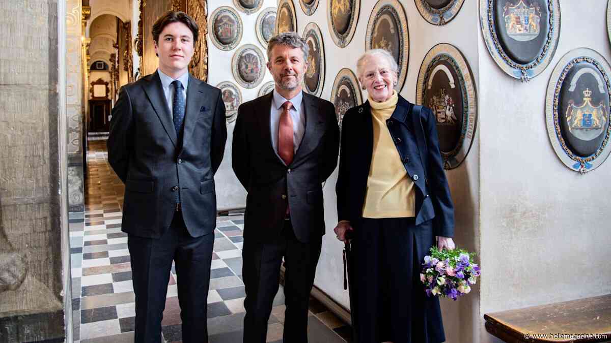 Crown Prince Christian pictured with Frederik and Margrethe as he passes new milestone