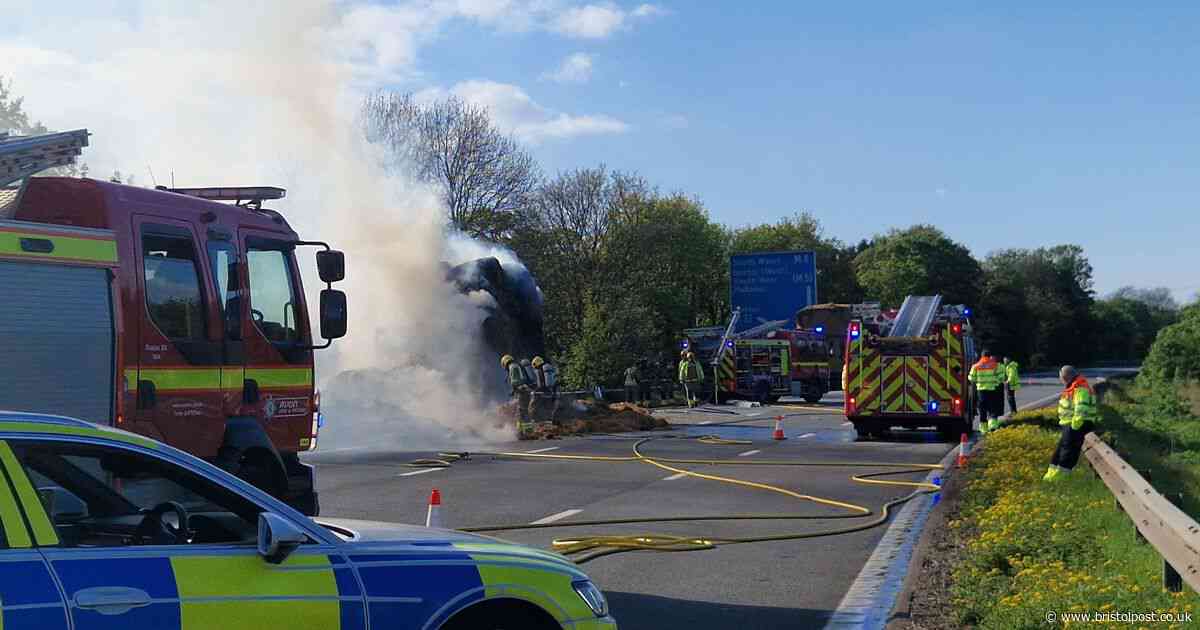 Live: M4 closed and severe delays after lorry fire breaks out near Bristol