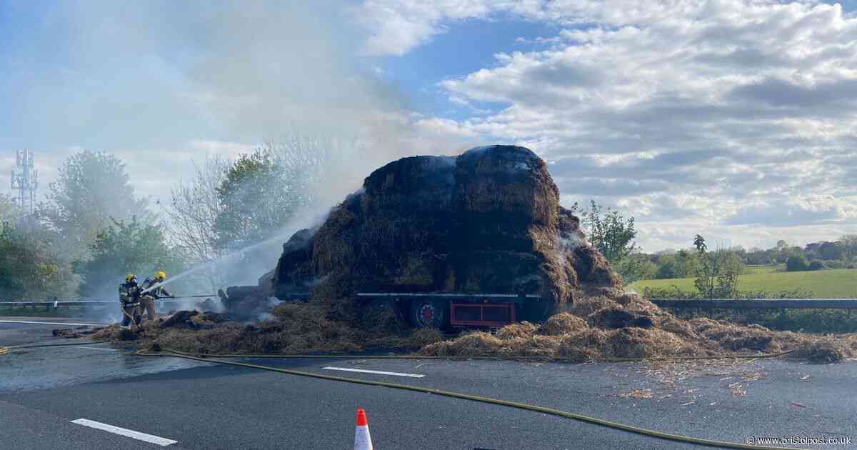 M4 lorry fire in dramatic pictures as motorway closed with severe delays
