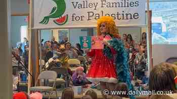 Cross-dresser makes children chant 'Free Palestine' during reading session at Massachusetts art center - even though Hamas tortures gays