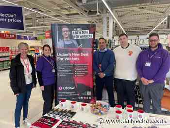 USDAW campaigners at Sainsbury's supermarket in Lordshill
