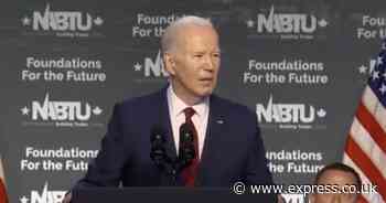 Joe Biden gaffe as ageing US President caught reading out instructions on teleprompter