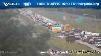 Vehicle crash caused delays on I-64 East in Norfolk Wednesday morning