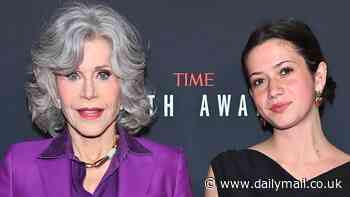 Jane Fonda, 86, makes rare red carpet appearance with her granddaughter Viva Vadim, 21, at the TIME Earth Awards Gala in New York City