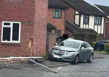 Car damaged after crashing into house in Hereford street
