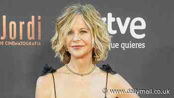 Meg Ryan, 62, looks radiant in an elegant black evening dress as she attends the 68th RNE Sant Jordi Awards in Barcelona