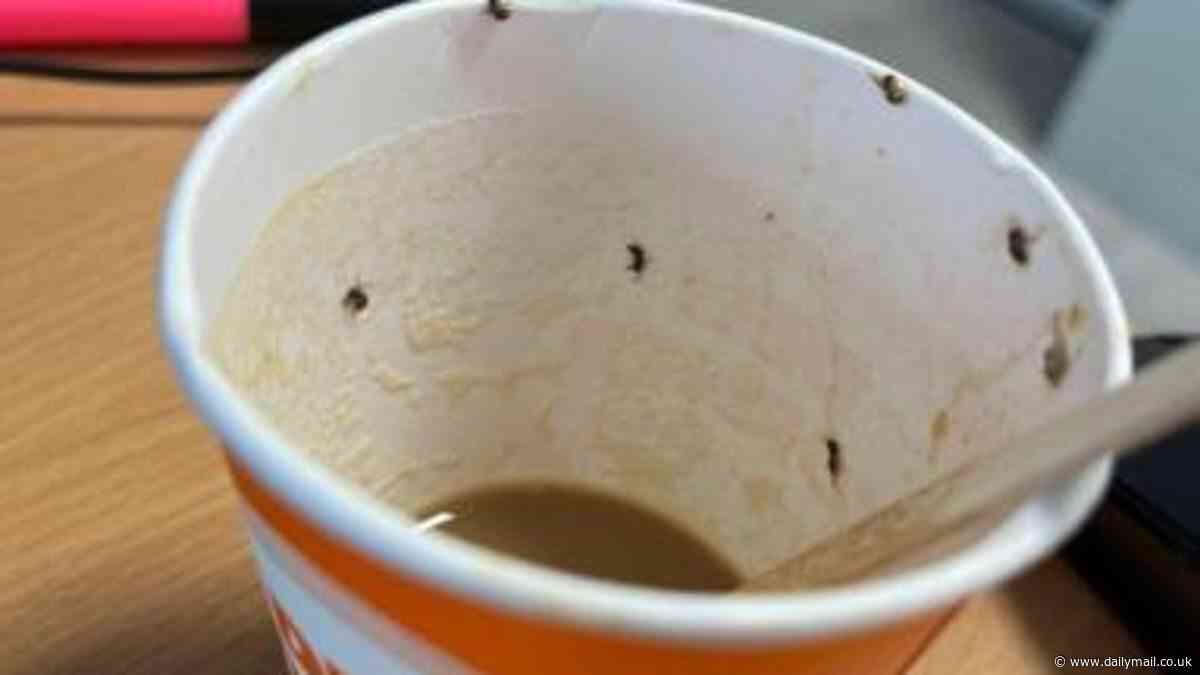 Woman nearly killed by INSECTS in her airport vending machine coffee reveals she went BLIND shortly after spotting 'little antennas and wings' in her drink and doctors say she's lucky to be alive