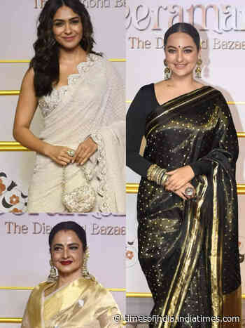 Actresses that dazzled in sarees at 'Heeramandi' premiere