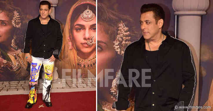 Salman Khan dons bright pants with anime reference at Heeramandi screening