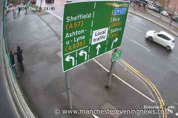 Shocking moment criminals target innocent man on major Manchester road