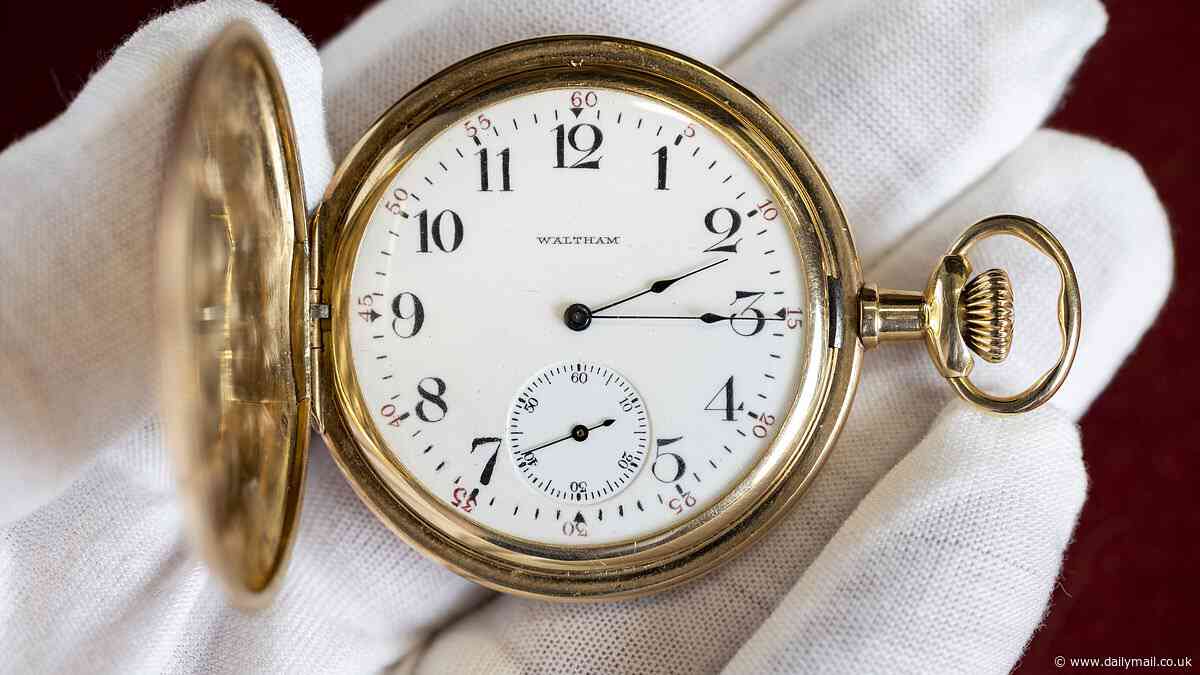Gold pocket watch recovered from the body of the richest man on the Titanic who went down with the doomed ship after seeing his pregnant wife into a lifeboat is tipped to sell at auction for £150,000