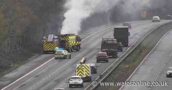 Emergency services called to M4 fire - live updates