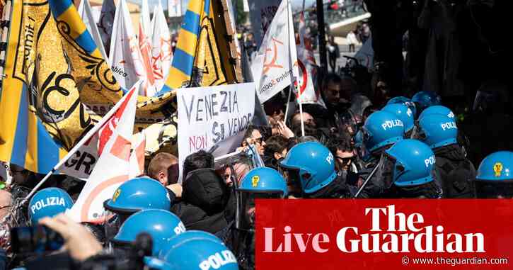 Europe live: Venice residents protest as city begins visitor charging scheme