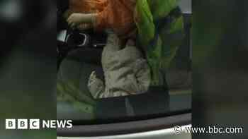 Driver reported after putting baby on front seat