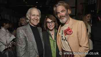 Chris Pine makes a rare sighting with his parents Robert Pine and Gwynne Gilfordat at the Los Angeles premiere of his directorial debut Poolman