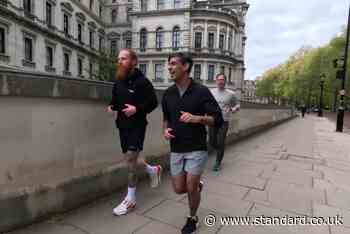 Rishi Sunak goes out running in central London with Hardest Geezer Russ Cook