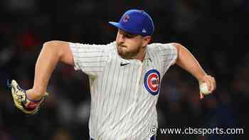 Cubs reliever Luke Little had to change his glove due to an American flag patch