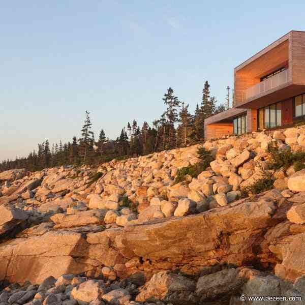 Omar Gandhi Architects balances cedar house on rocky Nova Scotia coastline