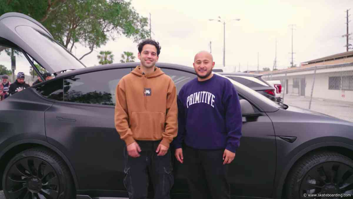 Paul Rodriguez Delivers New Tesla To Contest Winner Leaving Fans Stunned