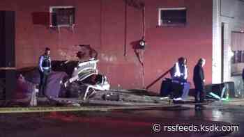 15-year-old boy killed after crashing car into south St. Louis building, teen passenger injured