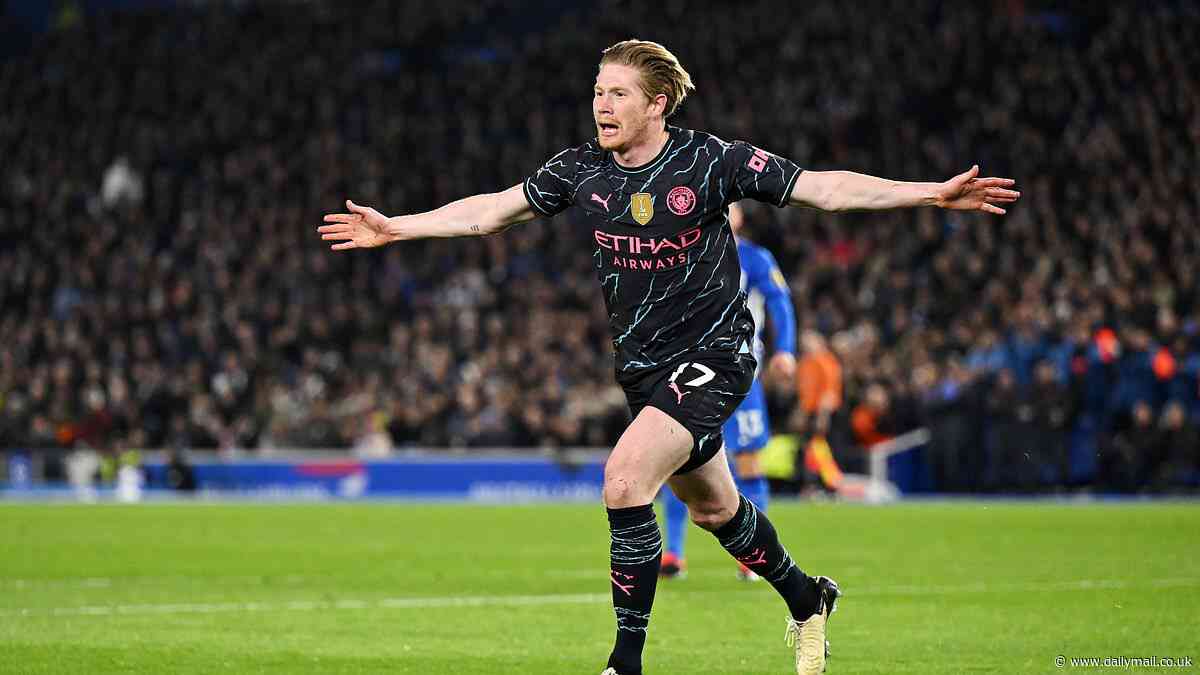 Brighton 0-2 Man City - Premier League - Live score, team news and updates as Kevin de Bruyne scores INCREDIBLE diving header before Phil Foden nets deflected free-kick