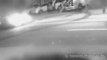 Police search for suspect caught on video setting tow truck on fire in Markham