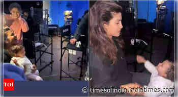 Priyanka plays with Malti on Heads of State set
