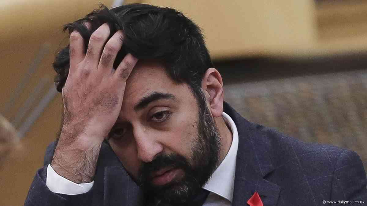 Humza Yousaf 'cancels speech' as he desperately battles to stave off confidence vote - with JK Rowling jibing that 'Karma's a TERF' as SNP leader faces backing down on gender ID to save his skin