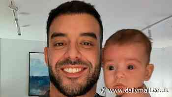 Billionaire The Block star Adrian 'Mr Lambo' Portelli shares adorable photo posing up a storm with newborn son