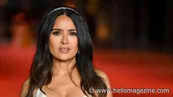 Salma Hayek barely contains herself in plunging wedding lingerie