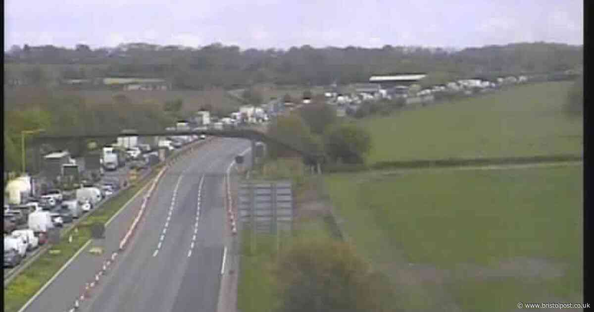 Live: M5 traffic stopped by vehicle fire near Bristol