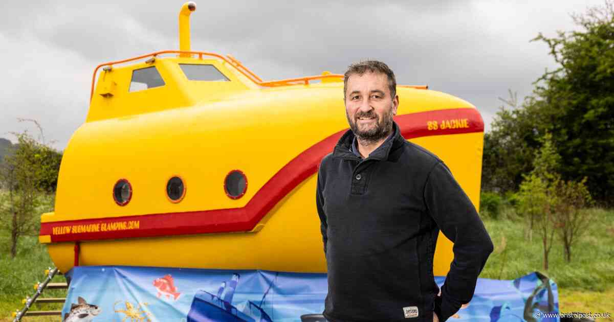 Lifeboat found floating in sea has been transformed into glamping yellow submarine