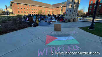 Students camp out during pro-Palestinian protest on UConn campus in Storrs