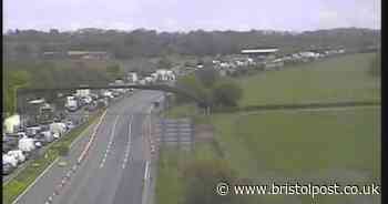 Heavy M5 traffic after vehicle fire near Bristol