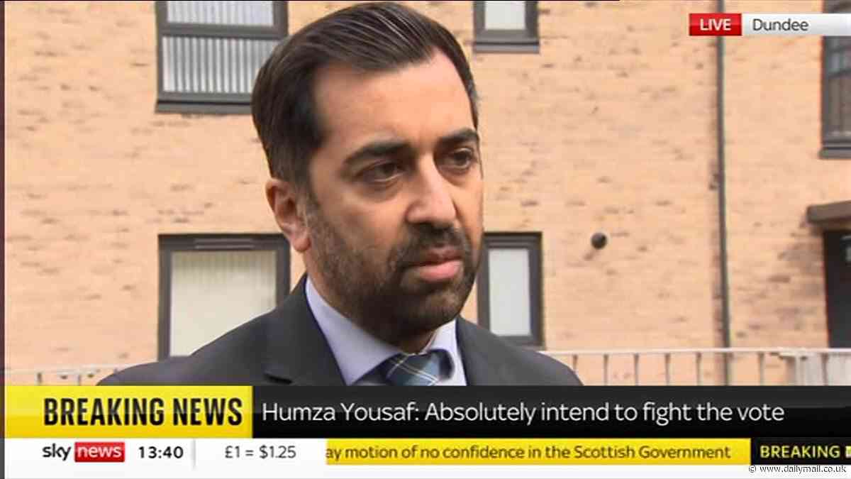 Humza Yousaf vows he WON'T quit before crunch confidence vote as he surfaces hours after cancelling speech - with JK Rowling jibing 'Karma's a TERF' as SNP leader faces pressure to back down on gender ID to save his skin