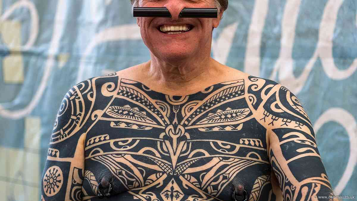 DC man, 67, covers body head-to-toe in 'unified bodysuit tattoo' because he doesn't 'want to die with regrets'