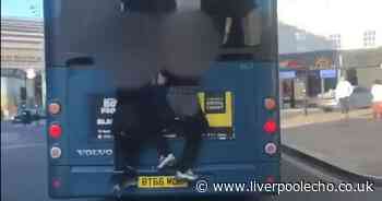 Schoolchildren filmed clinging on to back of moving Arriva bus