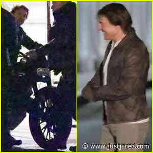 Tom Cruise Hops on a Motorcycle While Filming 'Mission: Impossible' in Paris