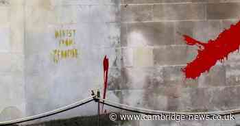 Activists throw paint at Cambridge college in pro-Palestine protest