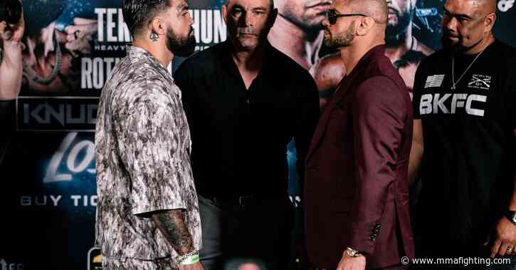 Watch Mike Perry, Thiago Alves engage in tense faceoff ahead of BKFC KnuckleMania 4 showdown