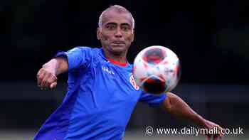 Brazil legend Romario, 58, admits he's 'f****** tired' after training for the first time since coming out of retirement so he can play alongside his son