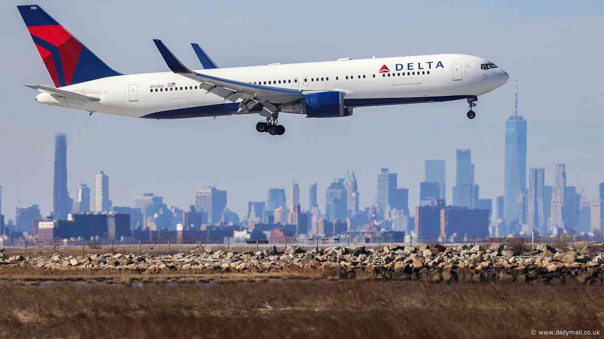 Emergency slide FALLS OFF Boeing jet from JFK to LA as Delta flight is forced to turn around after just one hour - in latest crisis to hit aircraft maker