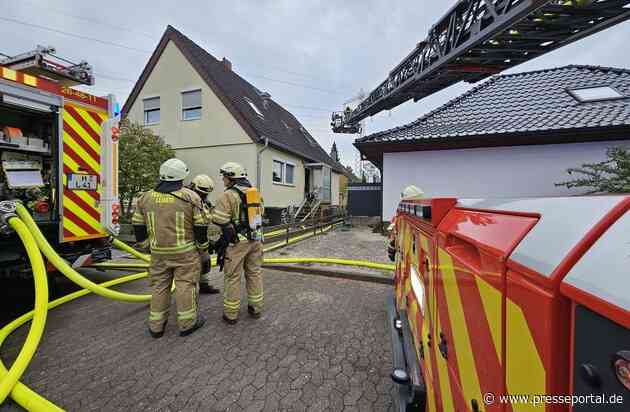 FW Lehrte: Fassadenbrand nach Handwerkerarbeiten: schnelles eingreifen der Feuerwehr verhindert schlimmeres.