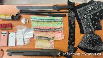 Two Sask. men arrested after police chase ends in drugs, gun seizure