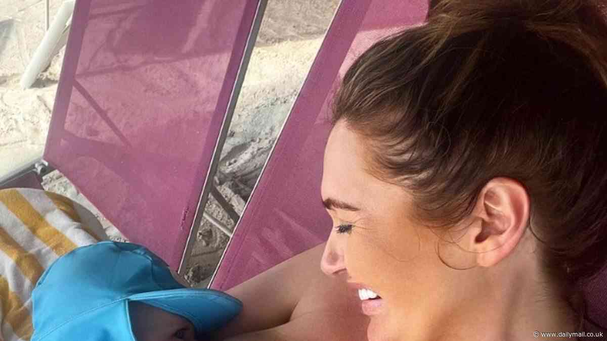 Charlotte Dawson poses for tender breastfeeding snaps with baby son Jude as she enjoys idyllic family getaway to Maldives