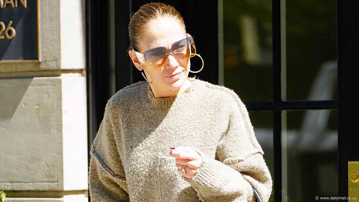 Jennifer Lopez, 54, models her funkiest look yet as she seems to have given her stylist the week off while taking Met Gala meetings