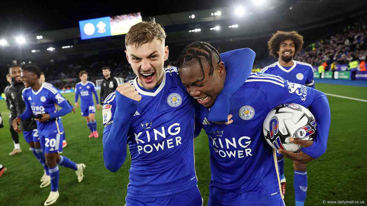 Leicester mock Leeds with 'I predict a riot' tweet after the Foxes secured promotion to the Premier League as their rivals lost to QPR