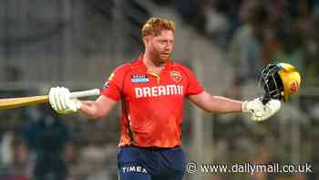 Jonny Bairstow stakes his claim for a place in England's T20 World Cup squad... as the Yorkshireman hits an unbeaten century for Punjab Kings in the IPL